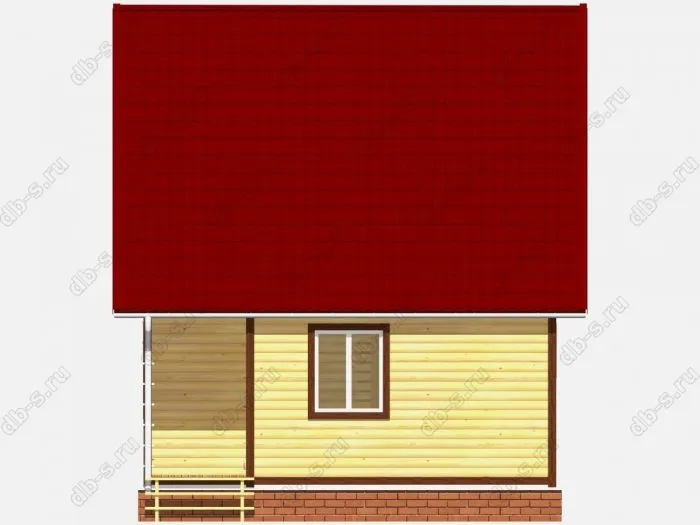 Дом из бруса 6х8 терраса (веранда) двухскатная крыша