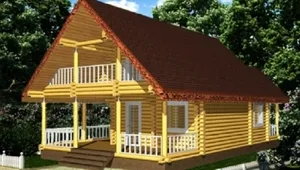 Дом Проект бревенчатого дома "Бирюза-2" 140.35м2