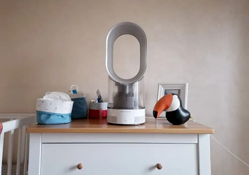 Увлажнитель Dyson Ольга ставит либо на пол, либо на комод напротив взрослой кровати и рядом с детской