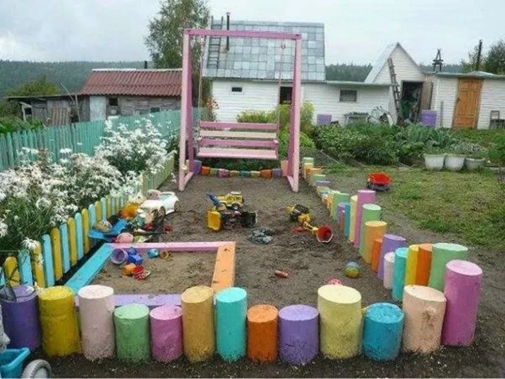 (+63 фото) Детские площадки своими руками из подручных материалов