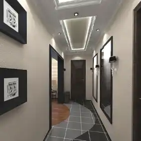 стильный дизайн обоев для узкого коридора