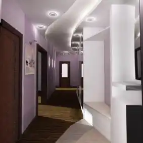 светлый дизайн обоев для узкого коридора