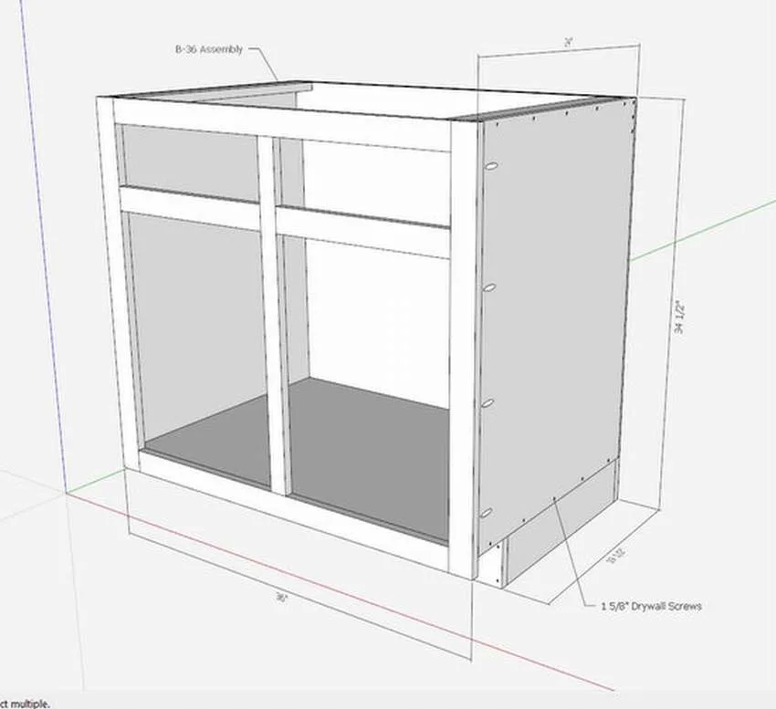 чертеж углового шкафа для кухни